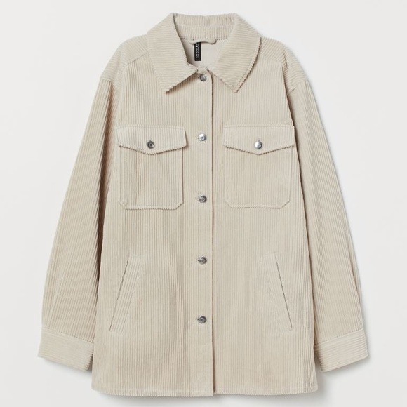 H&M Jackets & Blazers - NWT H&M Corduroy Oversized Shirt Jacket Shacket